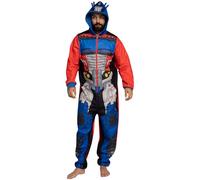Transformers Barboteuse pour Hommes | Pyjama Combinaison pour Hommes | Surpyjama Optimus Prime | Autobots Adulte Onesie | Vêtements de Nuit en Polaire pour Hommes | S