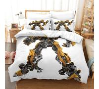 Transformers Bumblebee Impression En D Sets Housse De Couette Avec Taies D'oreiller Microfibre Literie Parure De De Lit Avec Fermeture ¿¿Clair Pour Per
