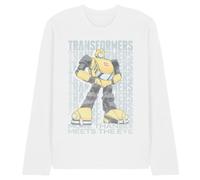 Transformers Generations Autobot More Than Meets The Eye Bumblebee T-Shirt Unisexe à Manches Longues, Blanc, S