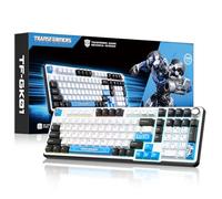 Transformers GK01 Clavier mécanique sans fil avec bouton, 101 touches RVB personnalisé, trimode BT5.0/USB-C/2,4 GHz, commutateurs linéaires pré-lubrifiés, claviers d'ordinateur remplaçables à chaud