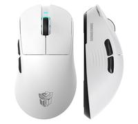 Transformers GM04 Souris de jeu sans fil ultra légère, 60 g, 12 000 DPI, capteur PAW3311, Bluetooth/2,4 G/USB-C, rechargeable, souris sans fil avec 2 boutons latéraux pour PC/Mac, noir (blanc)