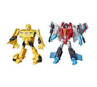 Transformers Heroes and Villains, Pack de 2 Figurines Bumblebee et Starscream de 17,5 cm