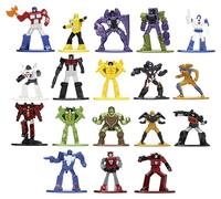 Transformers Jada Nano Metalfigs, moulé sous pression, série 3, 18 figurines (16 Plus, 2 exclusives dorées)