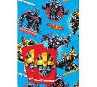 Transformers Lot de 8 feuilles de papier cadeau 8 étiquettes 70 x 50 cm Produit officiel