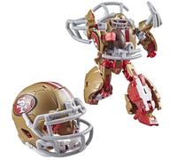 Transformers NFL San Francisco 49ers Goldrush, Figurine d'action Robotique de 14 cm, Se Transforme vers Casque, Objet de Collection, Jouet de Football Américain, 8+