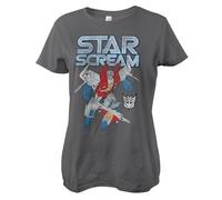Transformers Officiellement sous Licence Starscream Washed Femme T-Shirt (Gris Foncé), Large