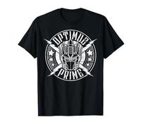 Transformers Optimus Prime Rock Badge T-Shirt Noir Homme T-Shirt Classique Coupe Classique Manche Courte Col Ras Du Cou Taille S