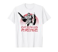 Transformers Optimus Prime T-Shirt Blanc Unisex-Adulte Coupe Classique Manche Courte Col Rond Size S
