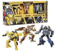 Transformers: Rise of The Beasts Jungle Mission Lot de 3 figurines articulees avec armes, Bumblebee, Airazor et Autobot Mirage