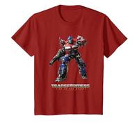 Transformers: Rise of The Beasts Optimus Prime Full Body T-Shirt, Enfant, Canneberge, 10 Ans