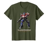 Transformers: Rise of The Beasts Optimus Prime Full Body T-Shirt, Enfant, Olive, 3 Ans