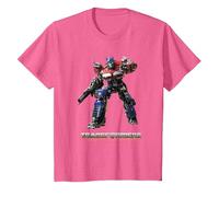 Transformers: Rise of The Beasts Optimus Prime Full Body T-Shirt, Enfant, Rose Chiné, 8 Ans