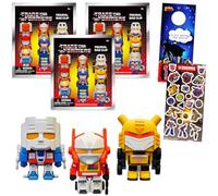 Transformers Sac aveugle pour enfants - Lot de 3 paquets mystérieux avec clip de sac, figurines et autocollants, plus | Fournitures de fête d'anniversaire Transformers pour garçons