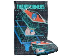 Transformers Schematic Break Optimus Prime Plaid Ultra Doux au Toucher Soyeux - 91 x 147 cm