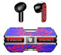 Transformers TF-T01 Écouteurs intra-auriculaires sans fil Bluetooth 5.4 avec basses profondes et micro antibruit IPX5 étanches pour Android iOS Optimus Prime Bleu
