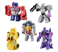Transformers Tiny Turbo Changers, Mini Figurines de 3,5 cm, Pack de 5 Personnages à Collectionner, Robots Jouets, dès 5 Ans