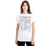 Transformers Transformers Generations Collegiate Bumblebee et Optimus T-Shirt pour Femme Blanc, Blanc, XXL