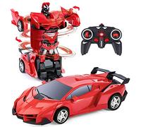 Transformers Voiture télécommandée 2-en-1 pou enfants âgés de 5 à 12 ans, unisexe, Rouge