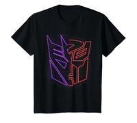 Transformers: War for Cybertron Holographic Split Logo T-Shirt, Enfant, Noir, 10 Ans