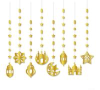 Transformez n'importe quel décor en un pays des merveilles festif avec notre ensemble de décorations accrocheurs pour l'Aïd Mubarak comprenant des bannières et des breloques (B)