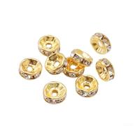 Transformez vos idées en réalité avec 50 perles d'espacement en cristal de 10 mm pour travaux manuels (doré)