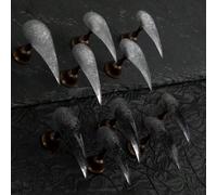 Transformez vos ongles avec 10 pièces de 40 mm de style vintage de rue à la mode, style sombre simple, décontracté, élégant, quotidien, noir et blanc pailleté, ongles stilettos longs faits main en for