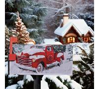 Transformez votre boîte aux lettres avec une housse de Noël festive à carreaux élégants (B)