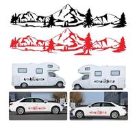 Transformez votre véhicule avec un autocollant en vinyle pour véhicule récréatif avec scène de montagne de 198,1 cm - Blanc - 100 cm