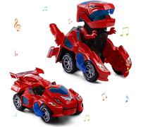 Transforming Dinosaur Led Car, Jouet Transformers Avec Lumière Et Son, Jouet Dinosaure Transformateur Voiture, Filles Et Garçons