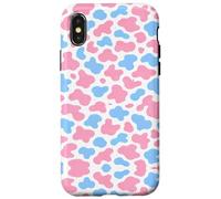Transgender Cow Pattern Trans Pride Pink White Blue Cute Coque pour iPhone X/XS