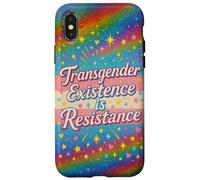 Transgender Existence is Resistance Trans Pride Retro Colors Coque pour iPhone X/XS