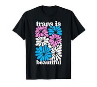 Transgender Floral Retro Flowers Trans Pride Colors Boho T-Shirt