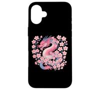 Transgender Japanese Dragon Trans Pride Flag Colors Floral Coque pour iPhone 16 Plus