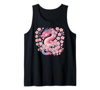 Transgender Japanese Dragon Trans Pride Flag Colors Floral Débardeur