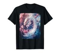 Transgender Japanese Dragon Trans Pride Flag Colors Floral T-Shirt