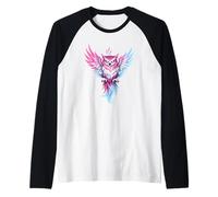 Transgender Owl Bird Trans Pride Flag Colors Tattoo Style Manche Raglan