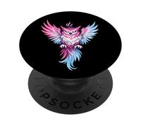 Transgender Owl Bird Trans Pride Flag Colors Tattoo Style PopSockets PopGrip Adhésif