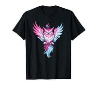Transgender Owl Bird Trans Pride Flag Colors Tattoo Style T-Shirt