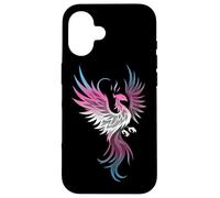 Transgender Phoenix Bird Trans Pride Flag Rising from Ashes Coque pour iPhone 16