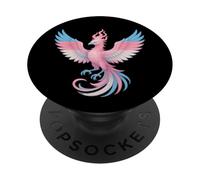 Transgender Phoenix Bird Trans Pride Flag Rising From Ashes PopSockets PopGrip Adhésif