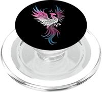 Transgender Phoenix Bird Trans Pride Flag Rising from Ashes PopSockets PopGrip pour MagSafe