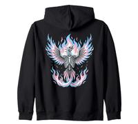 Transgender Phoenix Halloween Trans Flag Rising from Ashes Sweat à Capuche