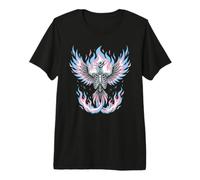 Transgender Phoenix Halloween Trans Flag Rising from Ashes T-Shirt Haut de Gamme