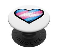 Transgender Pride Cœur Bleu Rose Blanc Support Trans Pride PopSockets PopGrip Adhésif
