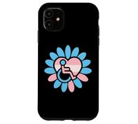 Transgender Pride Disabled Wheelchair Heart Flower Petals Coque pour iPhone 11