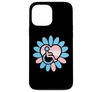 Transgender Pride Disabled Wheelchair Heart Flower Petals Coque pour iPhone 13 Pro Max
