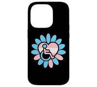 Transgender Pride Disabled Wheelchair Heart Flower Petals Coque pour iPhone 14 Pro