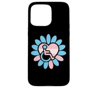 Transgender Pride Disabled Wheelchair Heart Flower Petals Coque pour iPhone 15 Pro Max