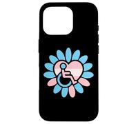 Transgender Pride Disabled Wheelchair Heart Flower Petals Coque pour iPhone 16 Pro
