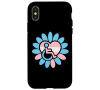 Transgender Pride Disabled Wheelchair Heart Flower Petals Coque pour iPhone X/XS